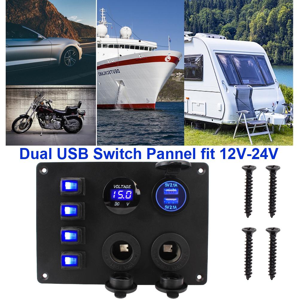 Công tắc bật lửa 4 nút bấm kỹ thuật số 12V/24V