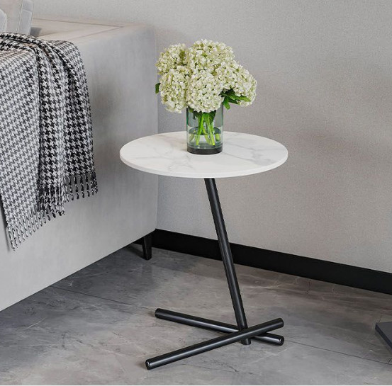 Táp Trà Cafe, Bàn Trà Uống Nước, Bàn Trà Sofa Mặt Đá Ceramic Cao Cấp BH 12 Tháng KT D40X50Cm
