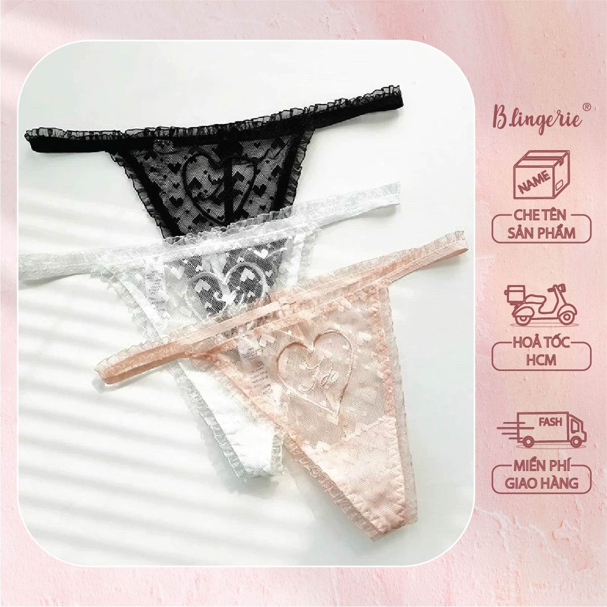 Quần Lót Ren Trái Tim Gợi Cảm - B.Lingerie