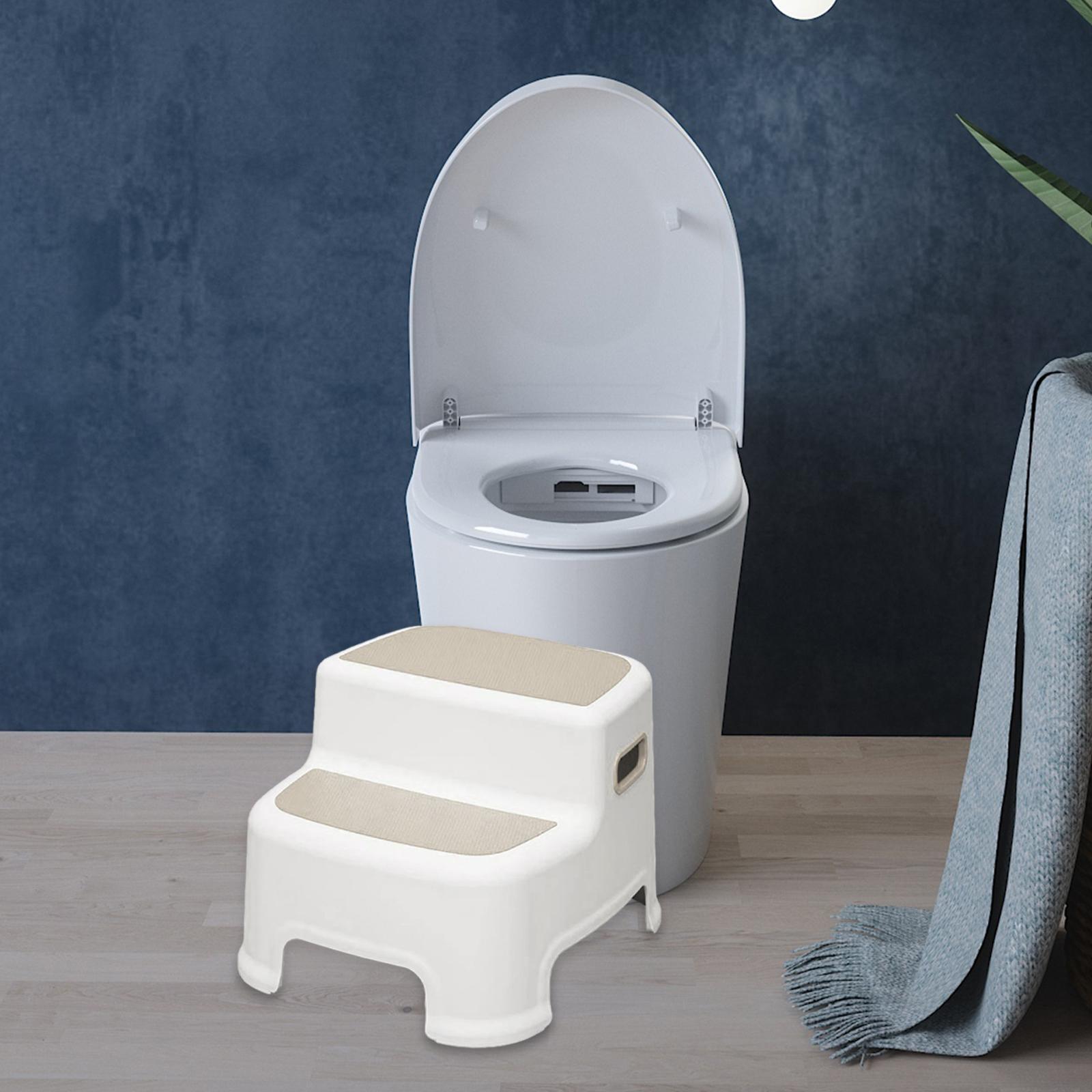 Step Stool Anti Slip Two Step Stool for Kids for Toilet Living Rooms Bedroom