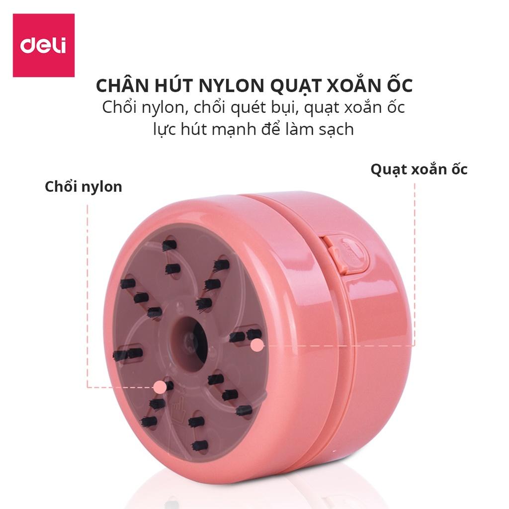 Máy hút bụi bàn mini để bàn tiện lợi hàng chính hãng Deli - Hồng/Trắng/Xanh ngọc - NS198