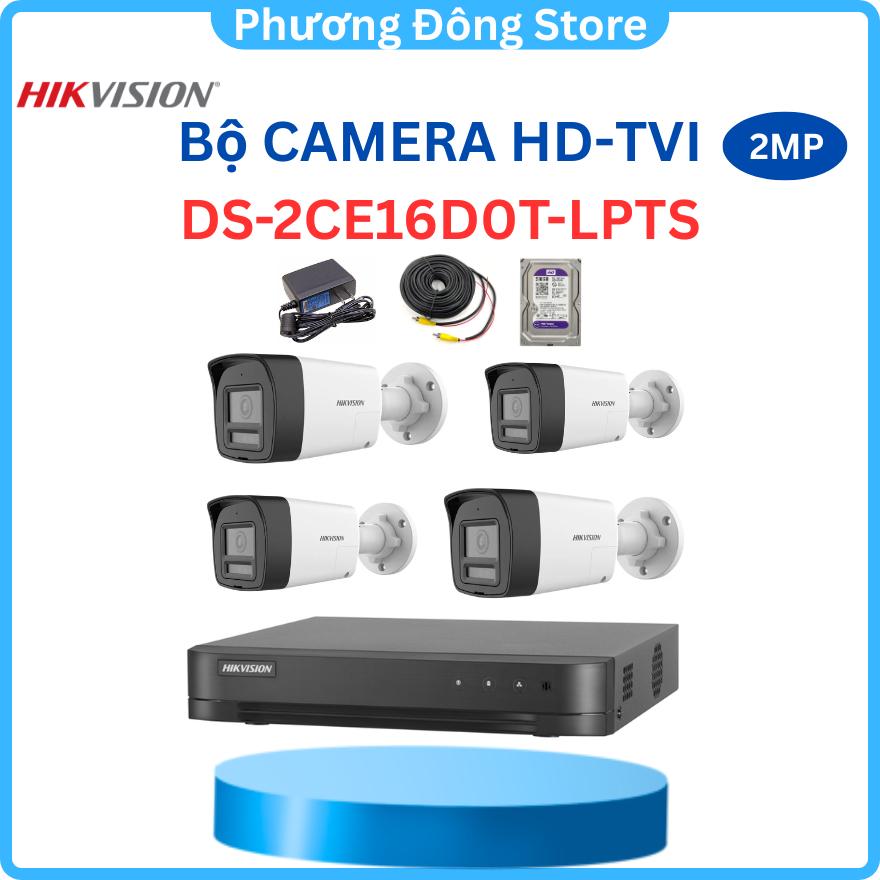 Trọn Bộ 4 Camera Quan Sát Hikvision FHD 1080P -Tích Hợp Micro Thu Âm – Đầy Đủ Phụ Kiện Lắp Đặt ,.-Hàng chính hãng