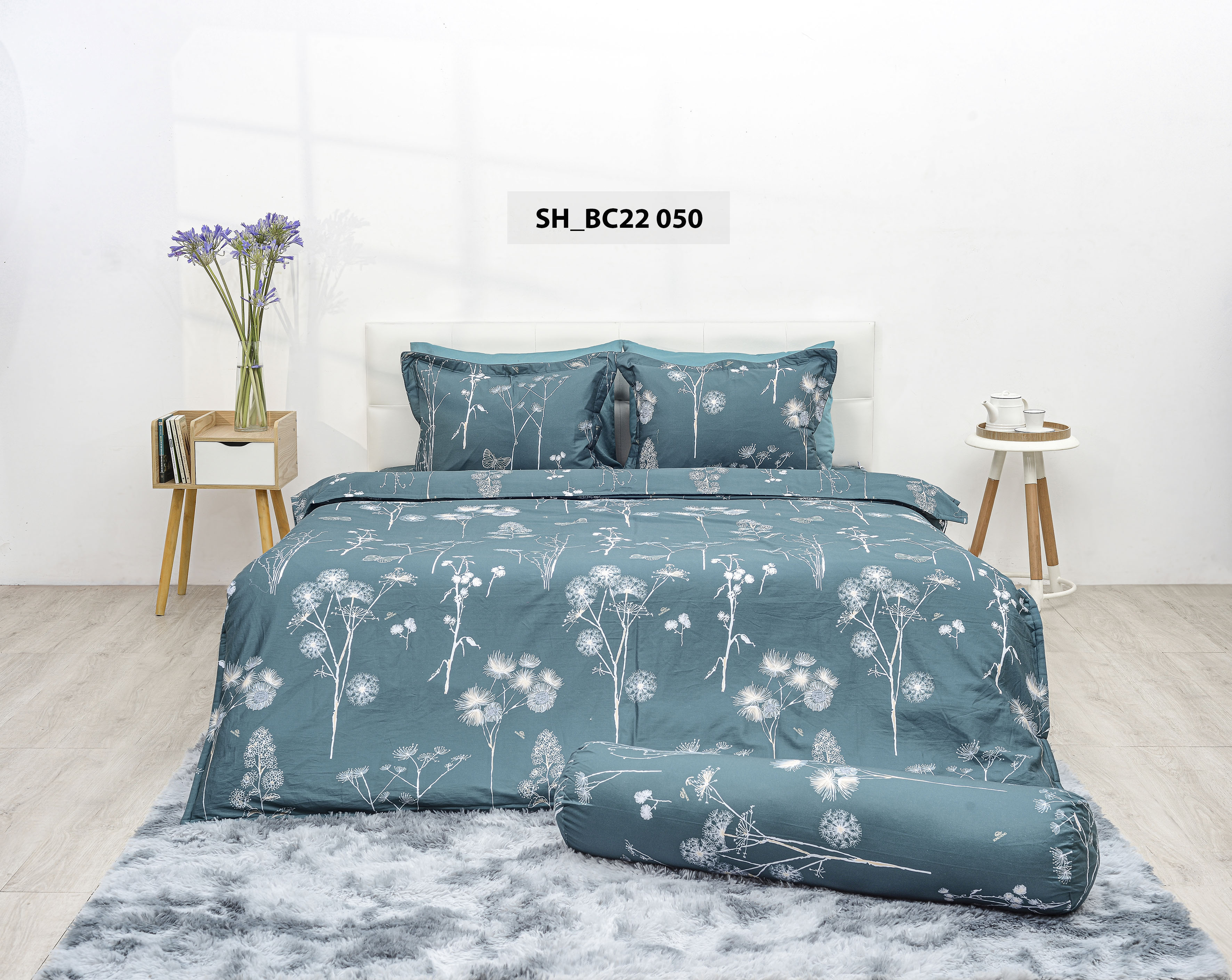 Bộ chăn ga gối 180x200 Sông Hồng chất cotton