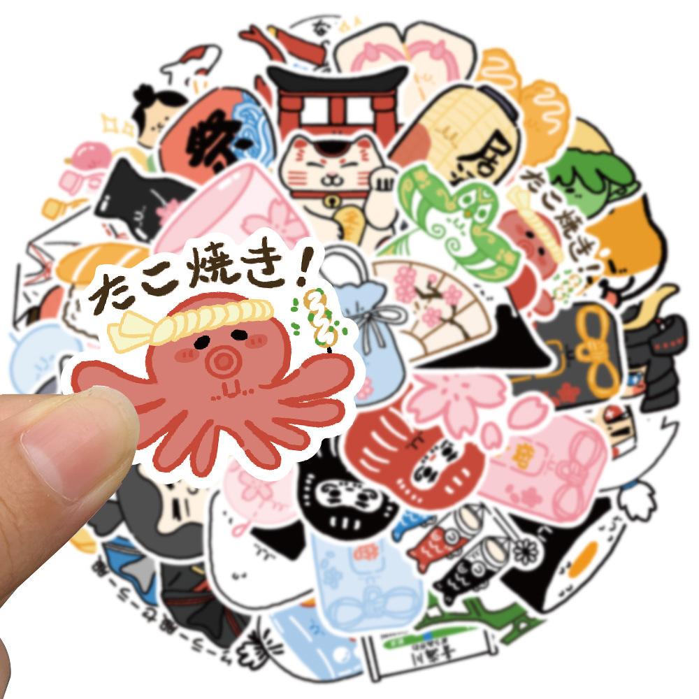 Sticker chủ đề nhật bản kawaii trang trí mũ bảo hiểm,guitar,ukulele,điện thoại,sổ tay,laptop-mẫu S80