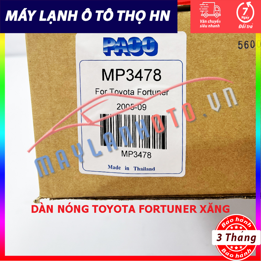 Dàn (giàn) nóng Toyota Fortuner (máy xăng) Hàng xịn Thái Lan (hàng chính hãng nhập khẩu trực tiếp)