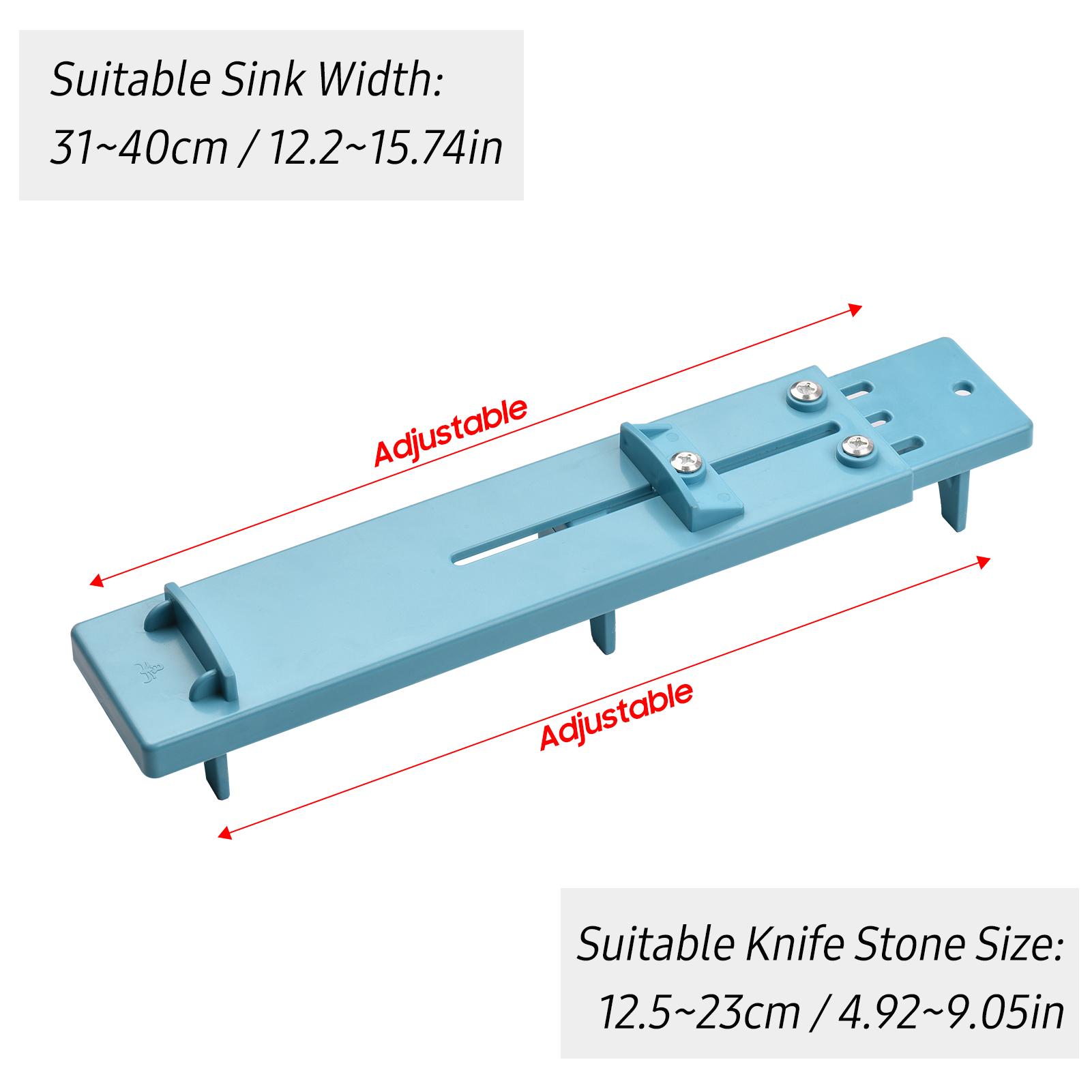 Adjustable Over Sink Sharpening Stone Holder Retractable Non-slip Whetstone Sink Bridge Fits 12.2in to 15.74in Kitchen Sink
