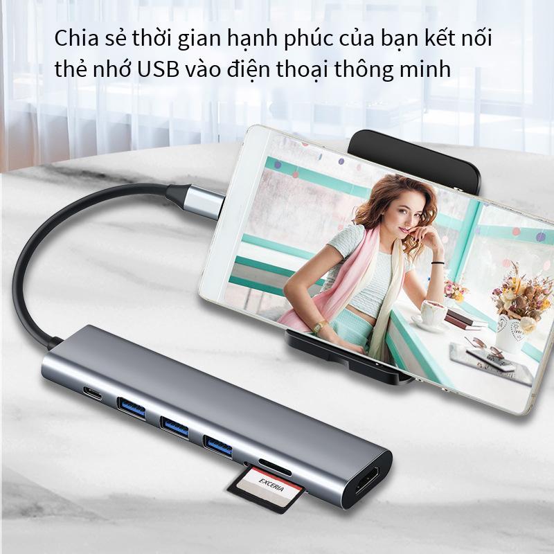 Khuyến mại đế cắm mở rộng bảy trong một loại c USB3.0PD sạc Đế cắm đa giao diện máy tính xách tay HDMI 4K HD