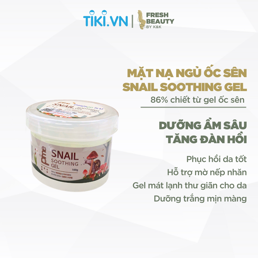 Mặt nạ ngủ Pime Snail Soothing Gel cấp ẩm sâu, hạn chế lão hóa, dịu da rát đỏ, tẩy lớp sừng hóa 100g