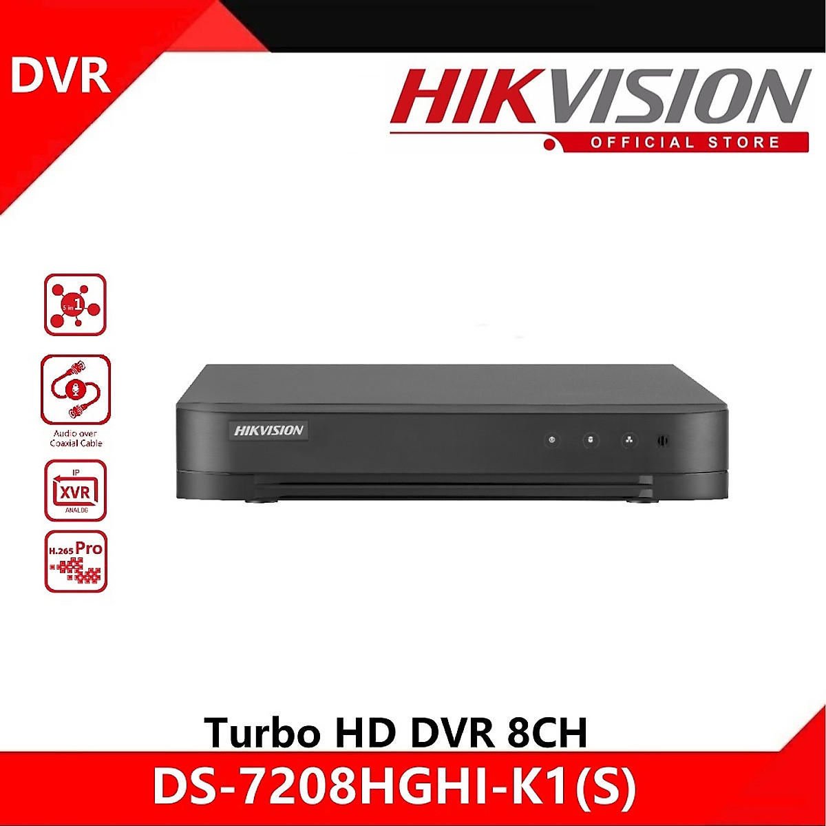 Đầu Ghi Hình 8 Kênh, đầu ghi hình camera Hikvision Ds-7208Hghi-K1 (S) - Hàng chính hãng