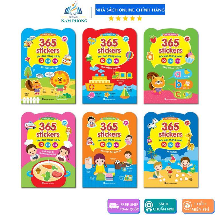 Bóc dán thông minh 365 Stickers - Bộ Sticker 6 cuốn song ngữ Anh Việt - Giúp trẻ phát triển IQ, EQ, CQ