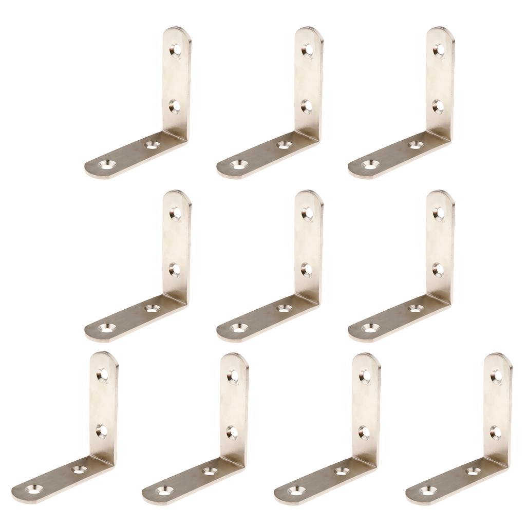 10pcs Corner Brace L Bracket Corner Bracket , Right Angle Brace Brackets Fastener,  Stainless Steel, 20/25/30/40/50/65/85/100/125mm