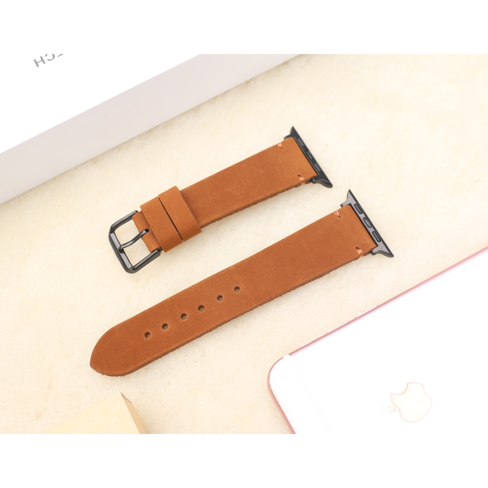 Dây Đeo Thay Thế Dành Cho Apple Watch 1,2,3,4,5,6, SE - Da dò sáp Handmade