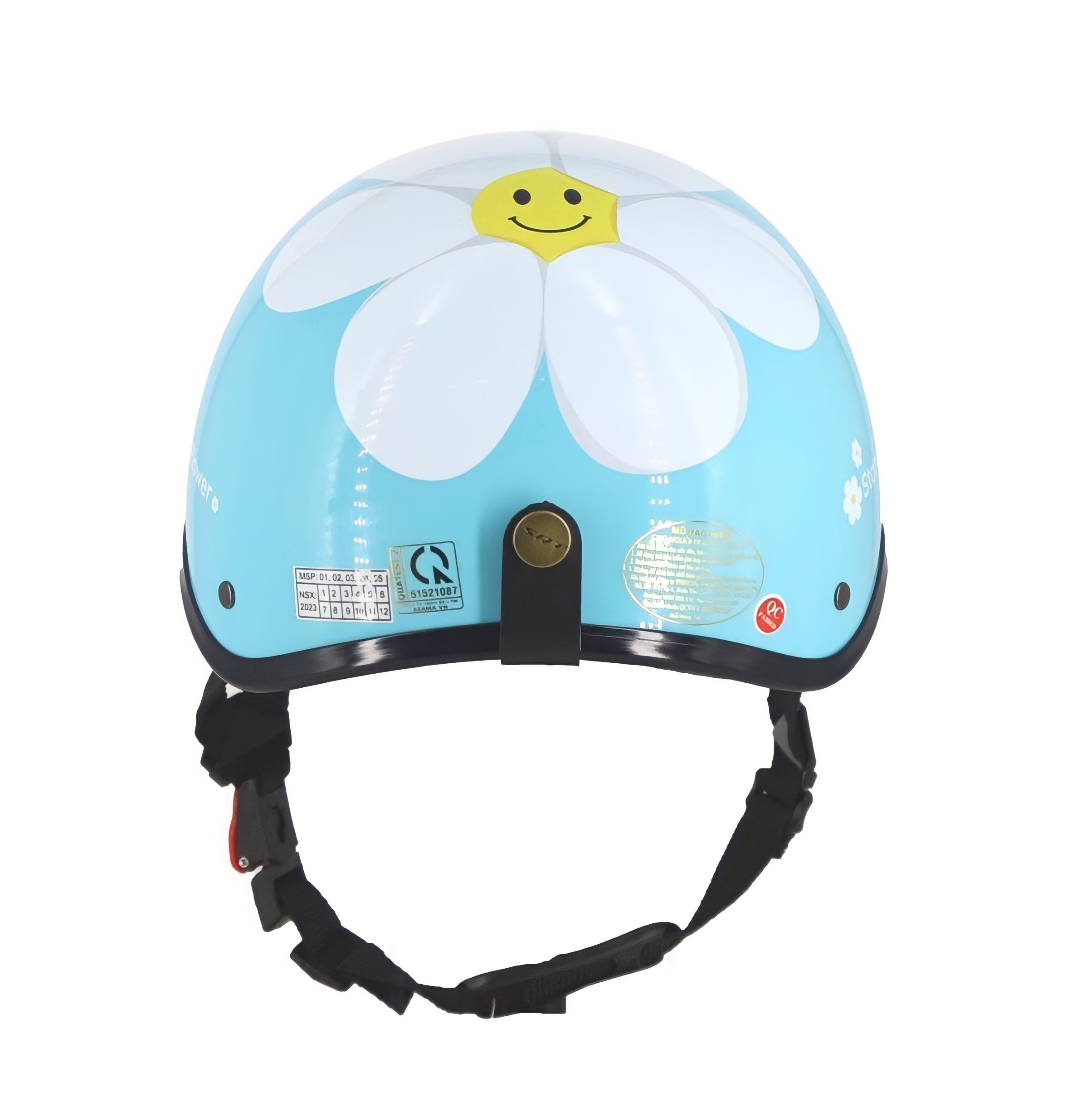 Mũ Bảo Hiểm Nửa Đầu SRT Tem Bông Hoa - Nón Bảo Hiểm Chính Hãng Cao Cấp