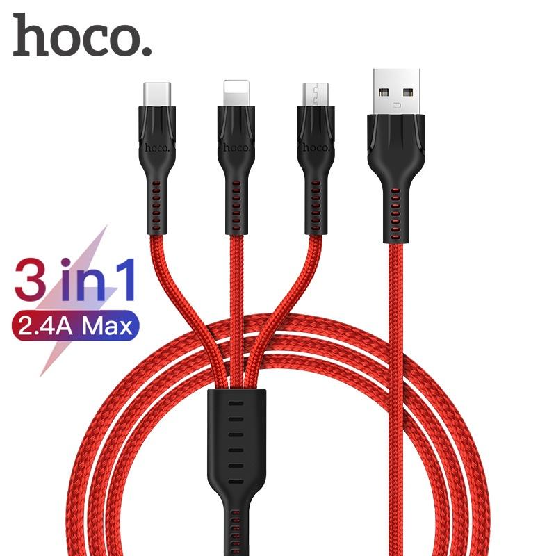 Dây cáp sạc điện thoại HOCO. U31 cổng Micro USB-C 3 Trong 1 cho HUAWEI