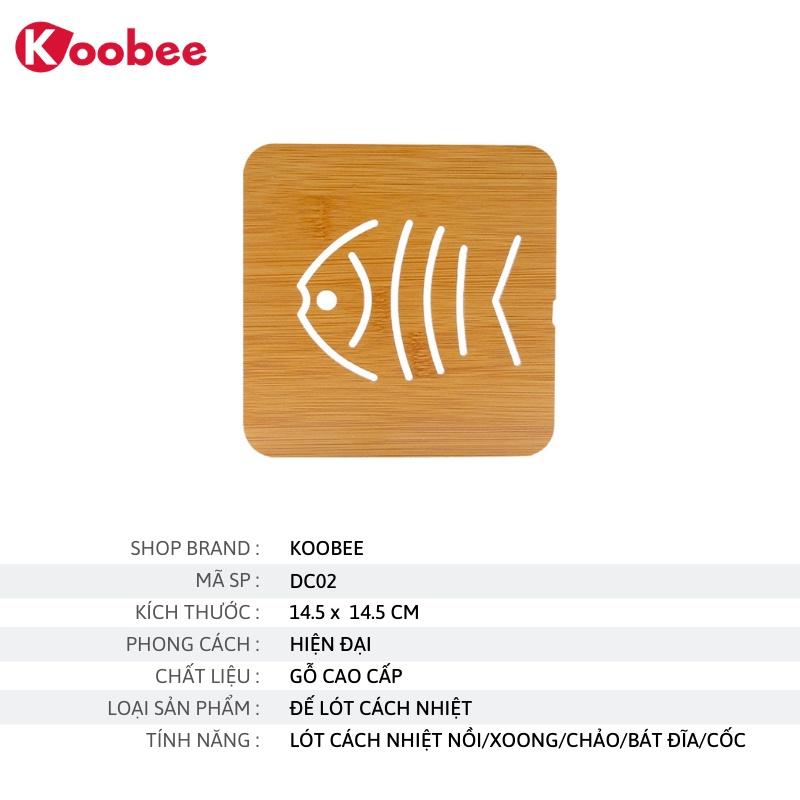 Đế lót nồi KOOBEE bằng gỗ cách nhiệt chống trượt cao cấp
