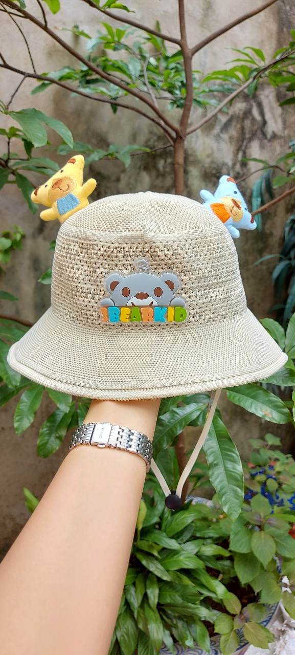 Mũ vành tròn dạng lưới mẫu BEARKID cho bé từ 0-5 tuổi