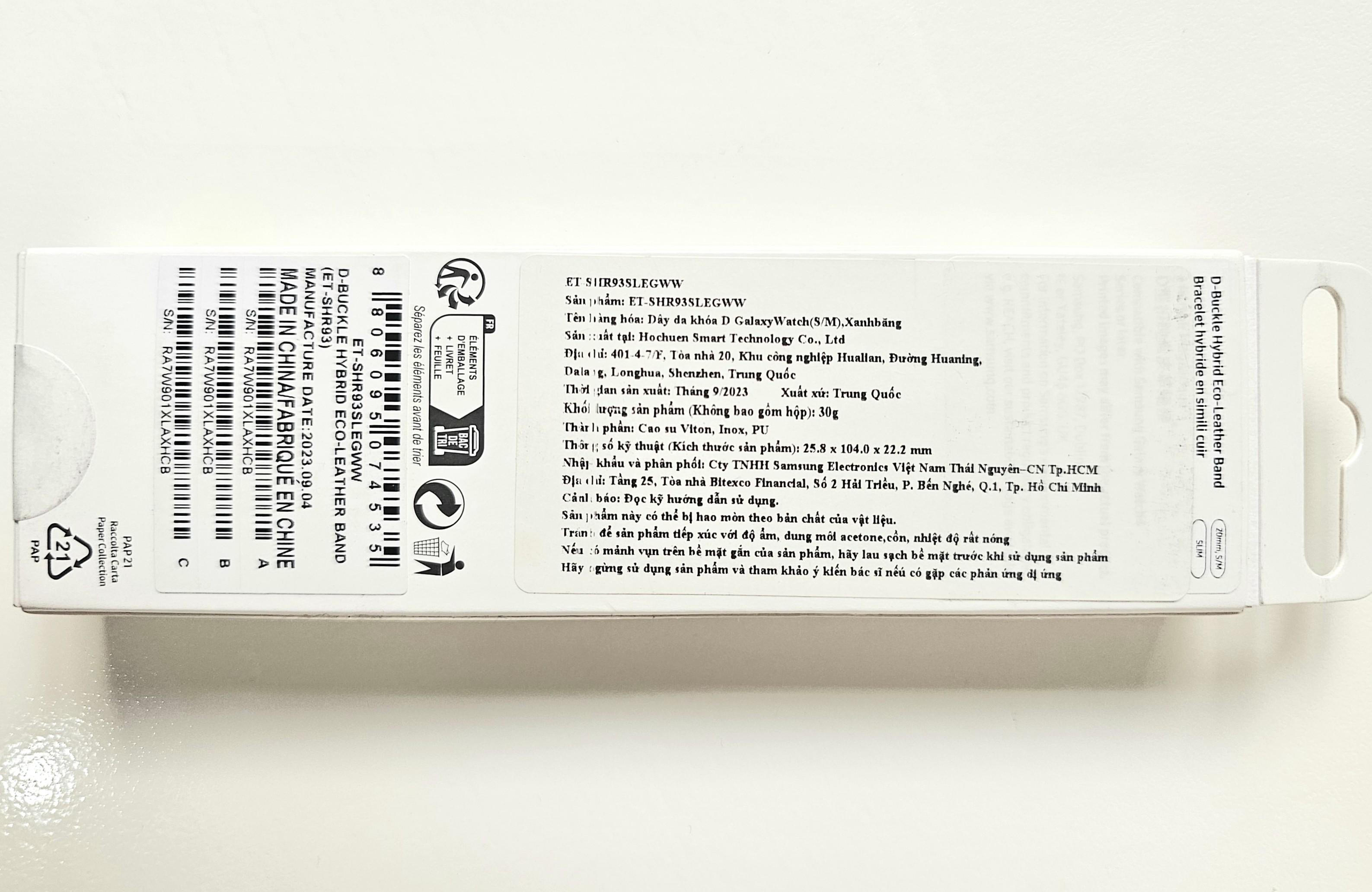 Dây da khóa D Samsung Galaxy Watch - Hàng Chính Hãng