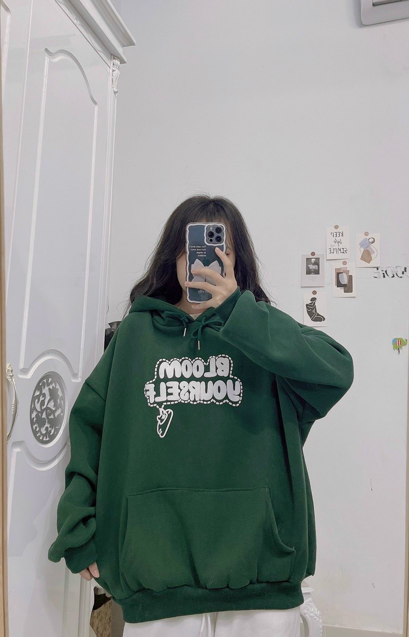 ÁO HOODIE - ÁO KHOÁC NỈ NGOẠI HOOIDE MỚI in CHỮ NỔI BL0OM YOURSELF
