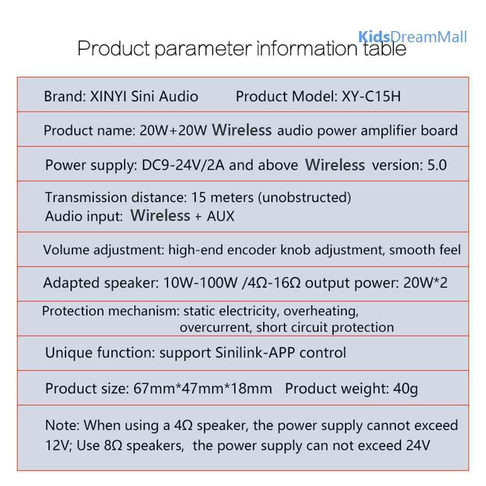 Mới Bảng Mạch Khuếch Đại Âm Thanh Bluetooth XY-C15H 20Wx2