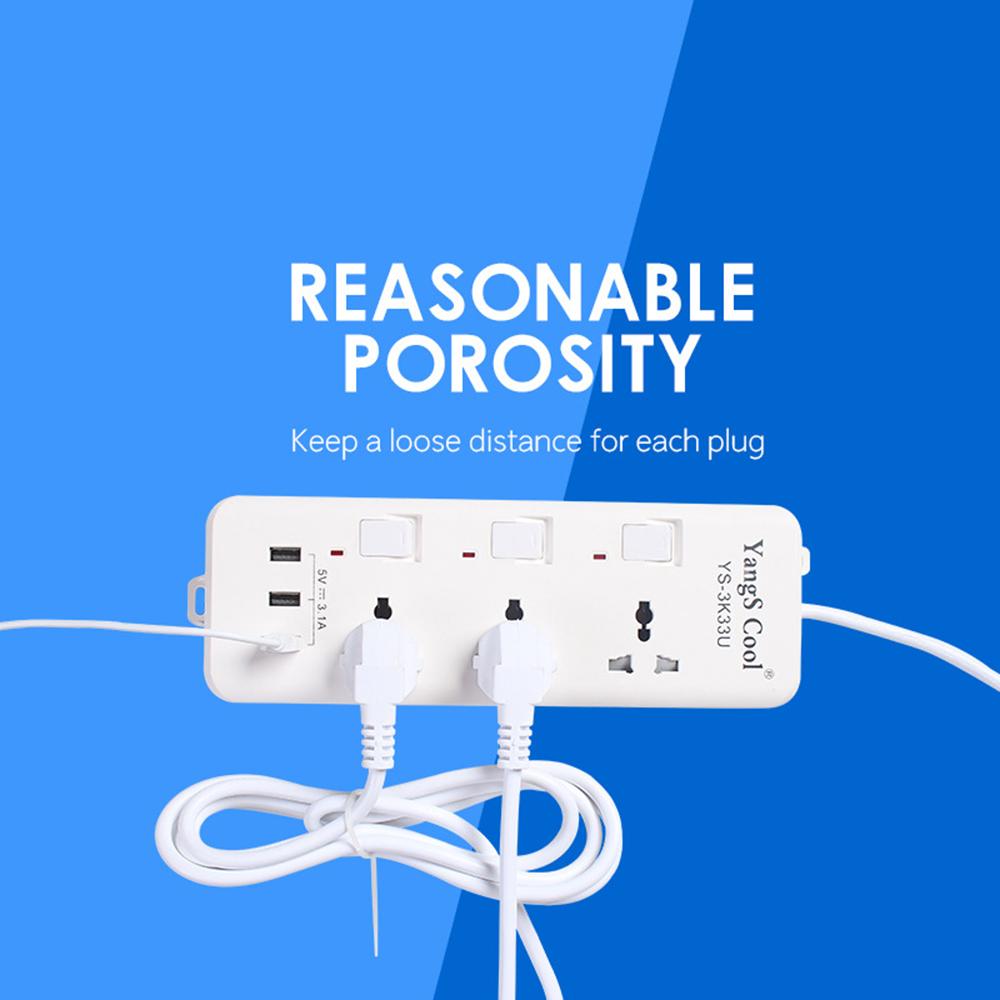 Ổ Cắm Điện Dài Đa Năng Với Cổng Usb Chuyển Mạch Riêng 250V, 10A, 3 Mét