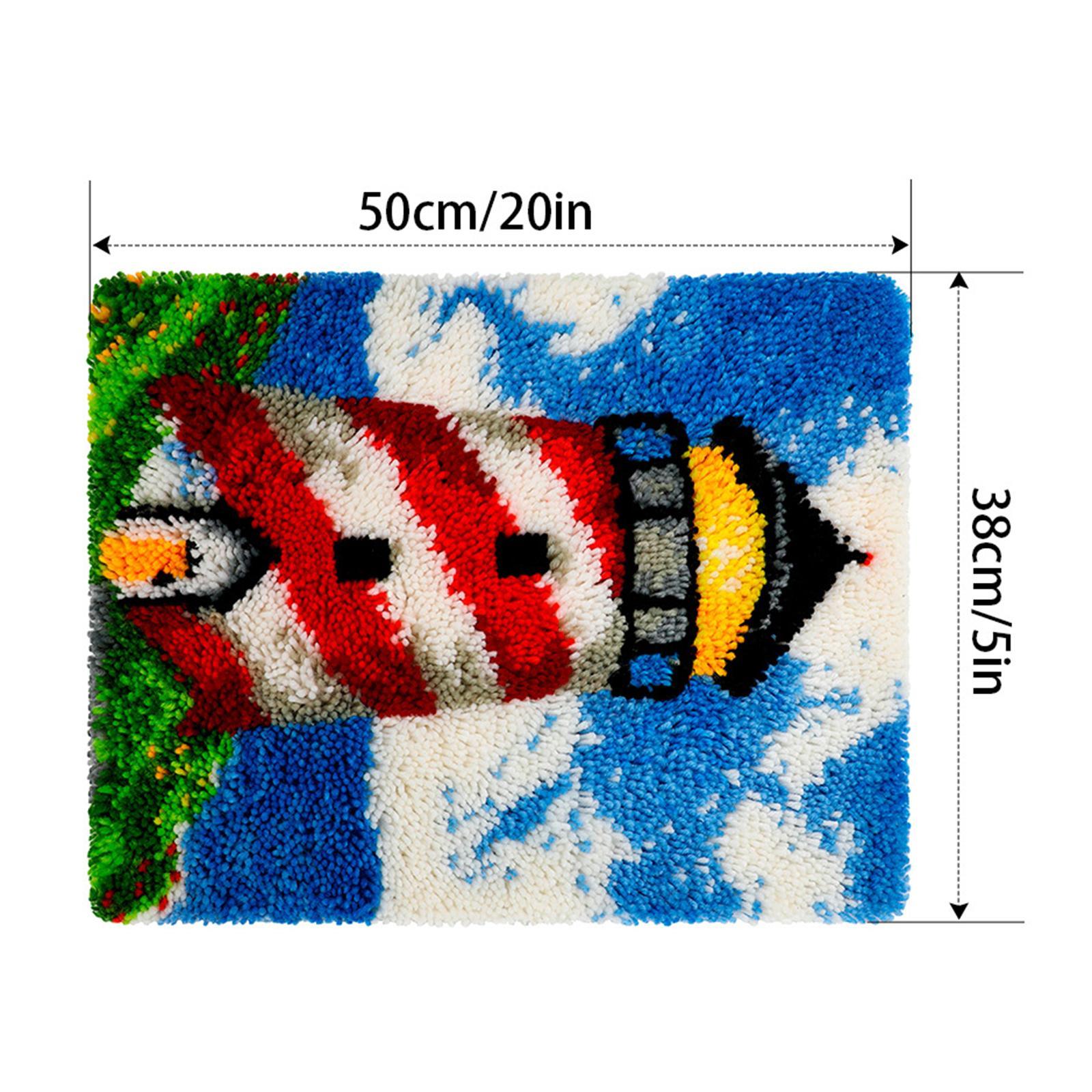 DIY Latch Hook Craft Kit Embroidery Carpet Set Cross Stitch Kit Color Pattern Needlework for Home Decoration Beginners Adults Kids Gift