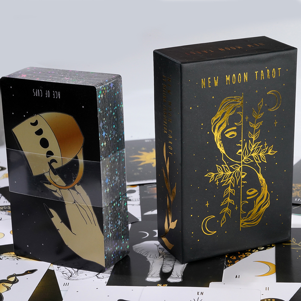 Bộ Bài New Moon Tarot 78 Lá Bài 7x12 Cm Tặng Đá Thanh Tẩy