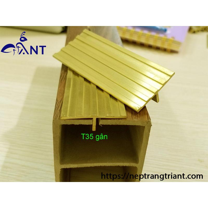 Nẹp Đồng T35 gân đủ màu, Nẹp đồng chữ T, Nẹp đồng chống trơn, giá 1m
