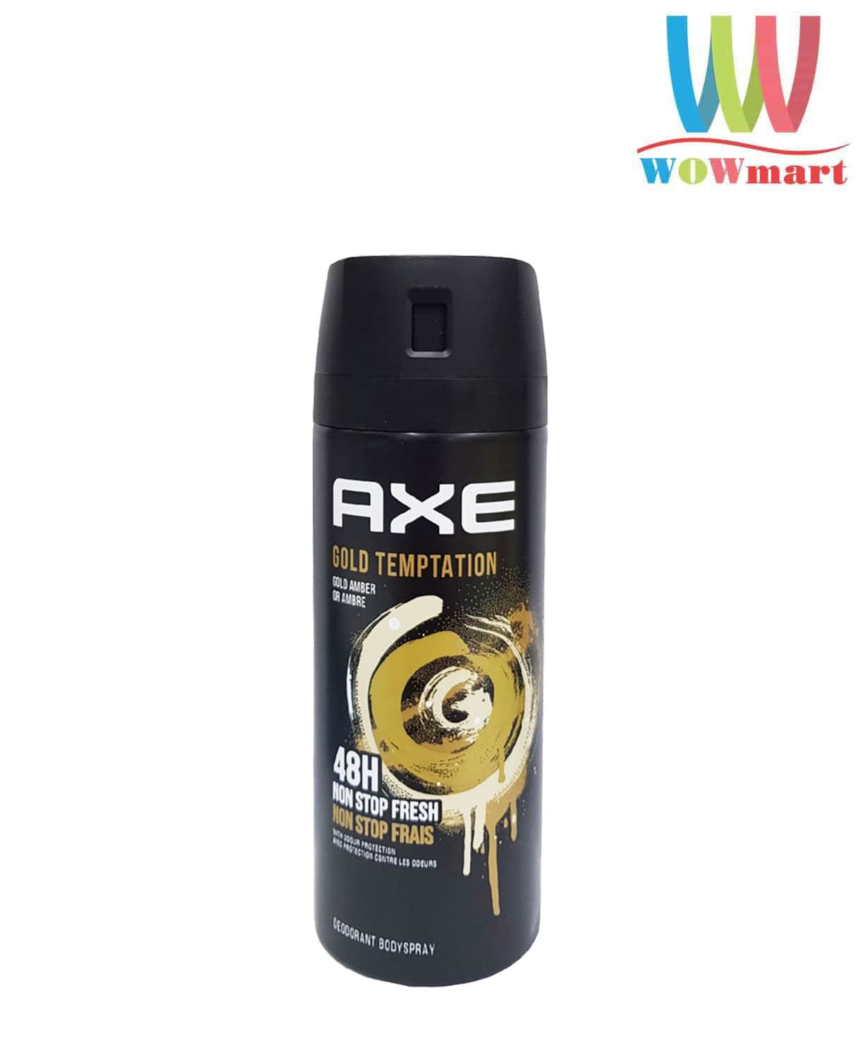 Xịt nước hoa toàn thân AXE Gold Temptation dành cho nam với hương thơm nồng ấm và tinh tế của hổ phách và vanilla 135ml