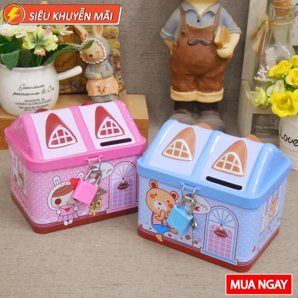 Két Sắt Ống Heo Tiết Kiệm Có Khóa Mini CHO BÉ