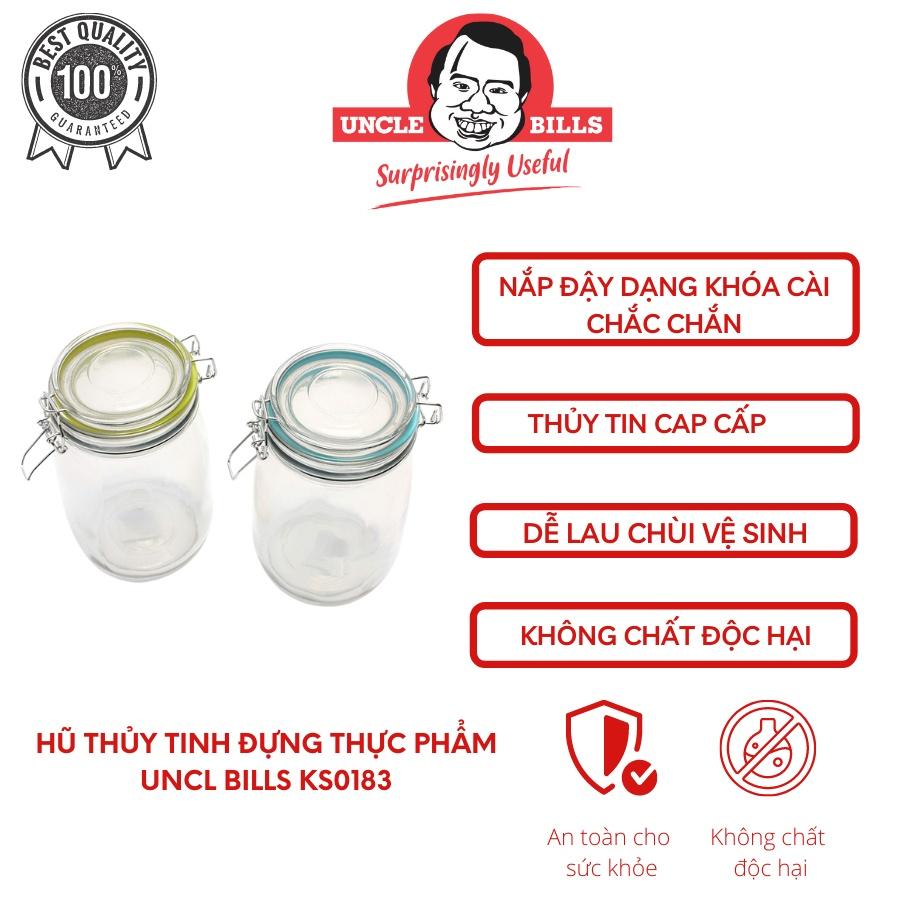 Hũ Thủy Tính Có Khóa Cài Đựng Thực Phẩm Gia Vị 1000ml Uncle Bills KS0183