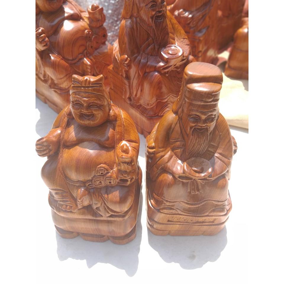 Thần tài thổ địa gỗ Hương cao 25cm