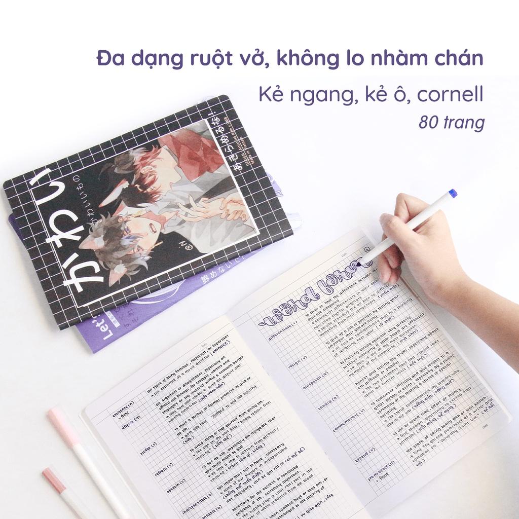 Vở ruột Cornell 100 Gsm - Style Anime 80 Trang - Bìa OTP - Ong Mặt Bự