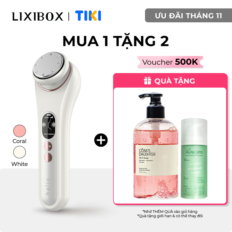 Máy Đẩy Tinh Chất Halio Ion Hot & Cool Beauty Device Nâng Cơ Mặt - Màu White