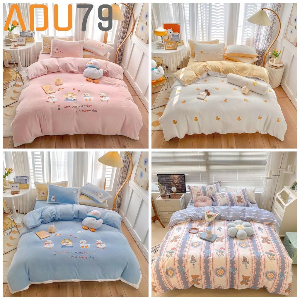 Bộ Ga Giường Và Vỏ Gối Cotton Korea ADU79 Bedding Đủ Kích Thước Trải Nệm 1m4, 1m6, 1m8 Chưa Gồm Chăn0