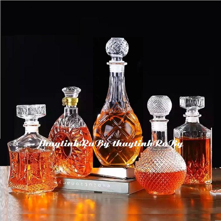 Combo 5 chai rượu thủy tinh, bình ngâm rượu kiểu đẹp 750ml - 1000ml