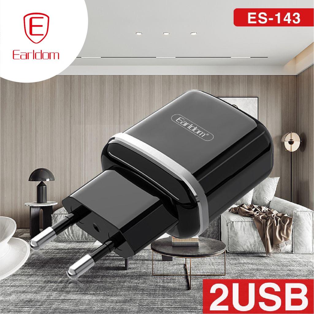 Bộ sạc Earldom ES-143 hỗ trợ 2 cổng USB, 3 dây sạc - Hàng chính hãng