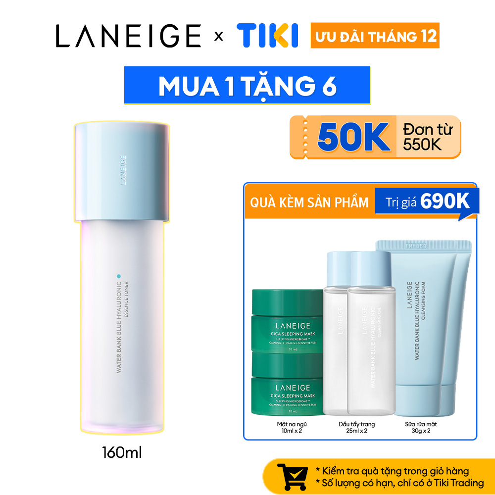 Nước Cân Bằng Dưỡng Ẩm Dành Cho Da Dầu Và Da Hỗn Hợp Laneige Water Bank Blue HA Toner Oily 160ml