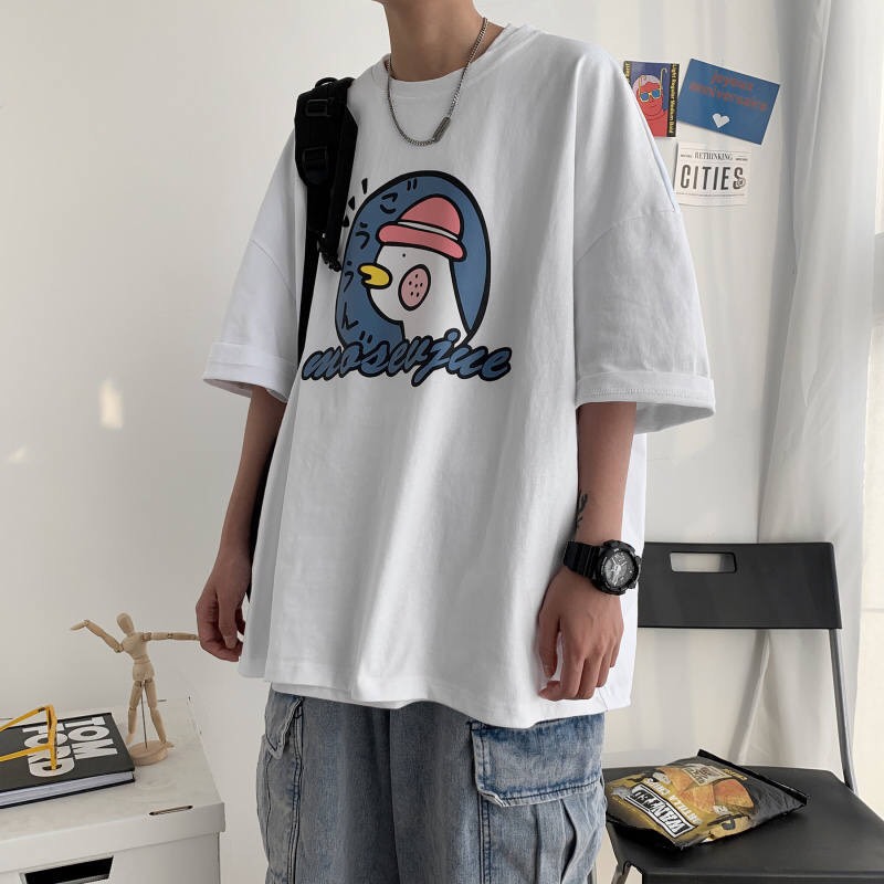 Áo Thun Nữ Tay Lỡ - Áo Phông Nam Nữ Form Rộng Freesize Vải Chất Cotton Mịn Mát Kita Unisex - VỊT NHÍ NHẢNH