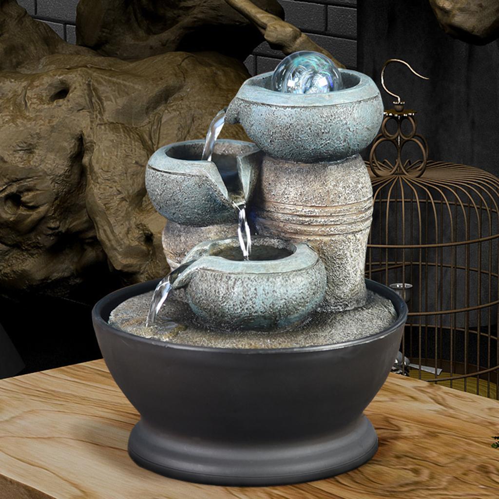 Desktop Waterfall Water Fountain Indoor Tabletop Decor Ornament