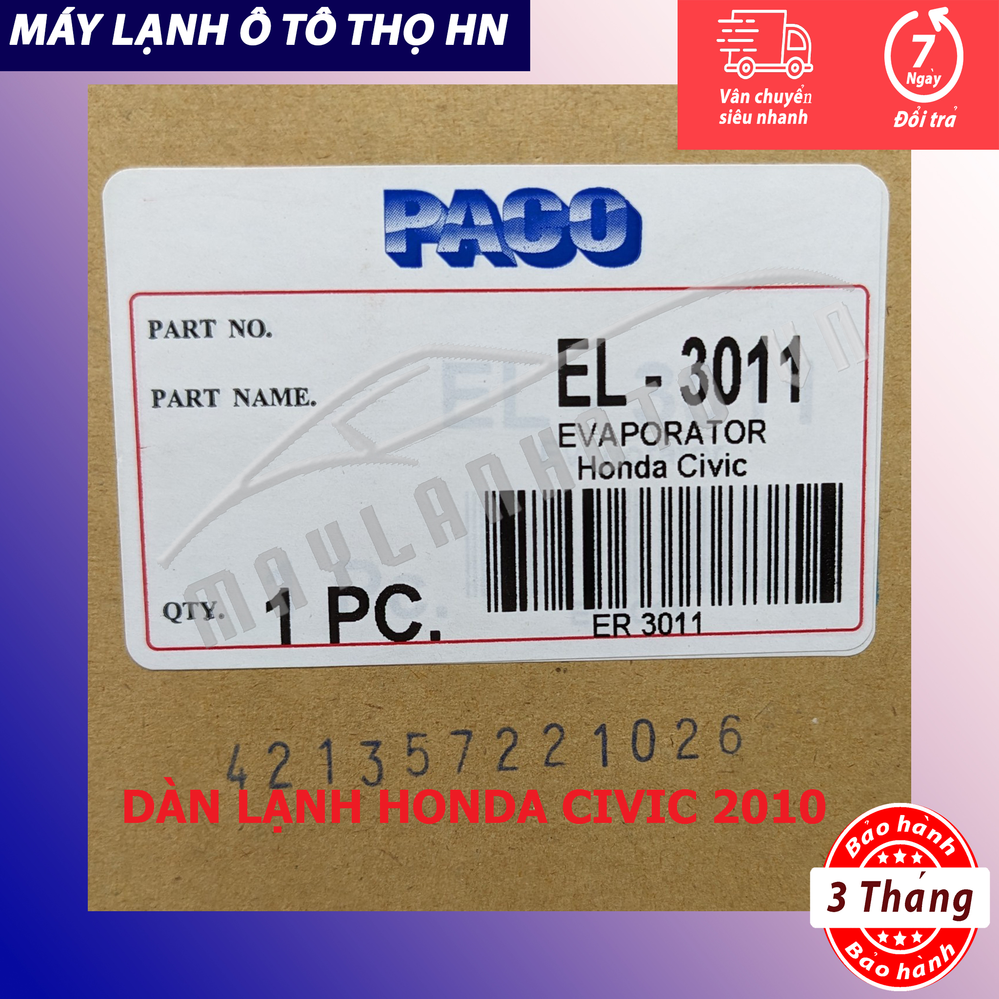 Dàn  lạnh Honda Civic 1.8 2.0 2006 2007 2008 2009 2010 Hàng xịn Thái Lan 06 07 08 09 10