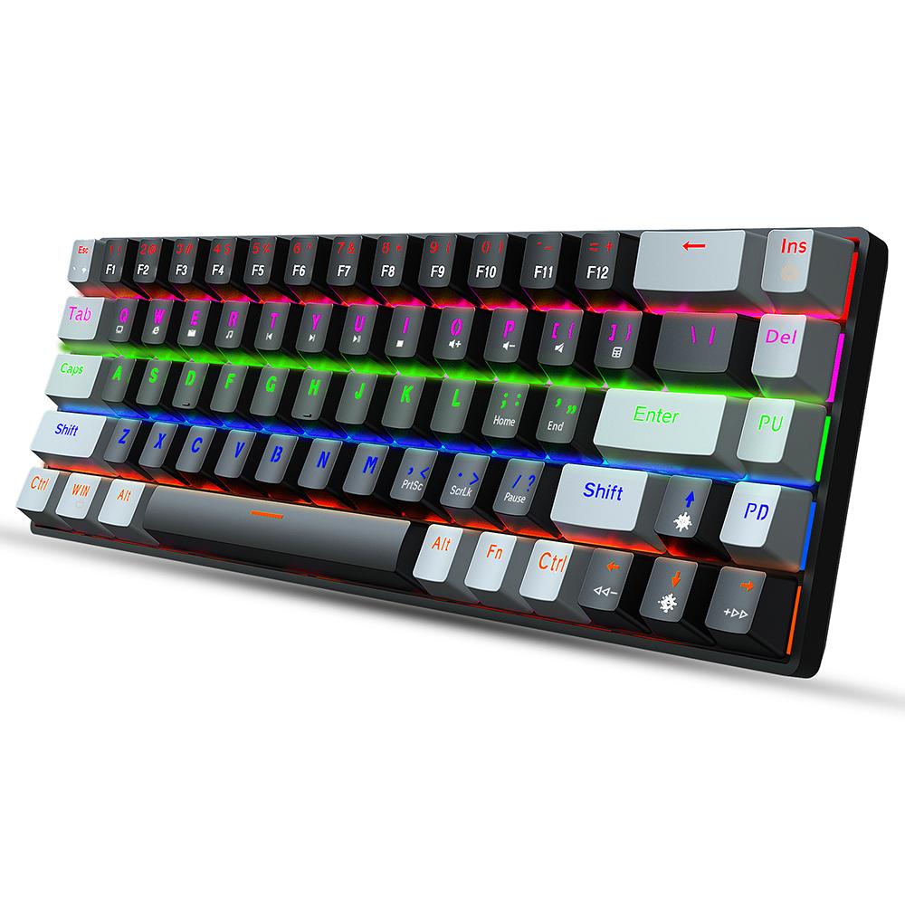 HXSJ V800 Wired Mechanical Keyboard 68 Keys RGB Gaming Keyboard with Detachable Type-C Cable ABS Keycap