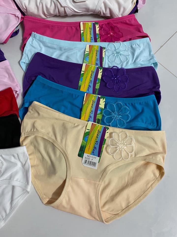 Combo 10 Quần Lót Cotton Nữ Màu Đơn Sắc Kết Hoa Mai Duyên Dáng MS1177 – Free size 40 - 55kg - Giao nhiều màu ngẫu nhiên – Tặng kèm thun cột tóc