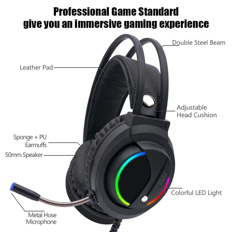Tai Nghe Game Thủ 7.1 Âm Thanh Vòm USB Có Dây 3.5Mm Đèn RGB Game Tai Nghe Có Micro Cho Máy Tính Bảng Xbox một Trong 360