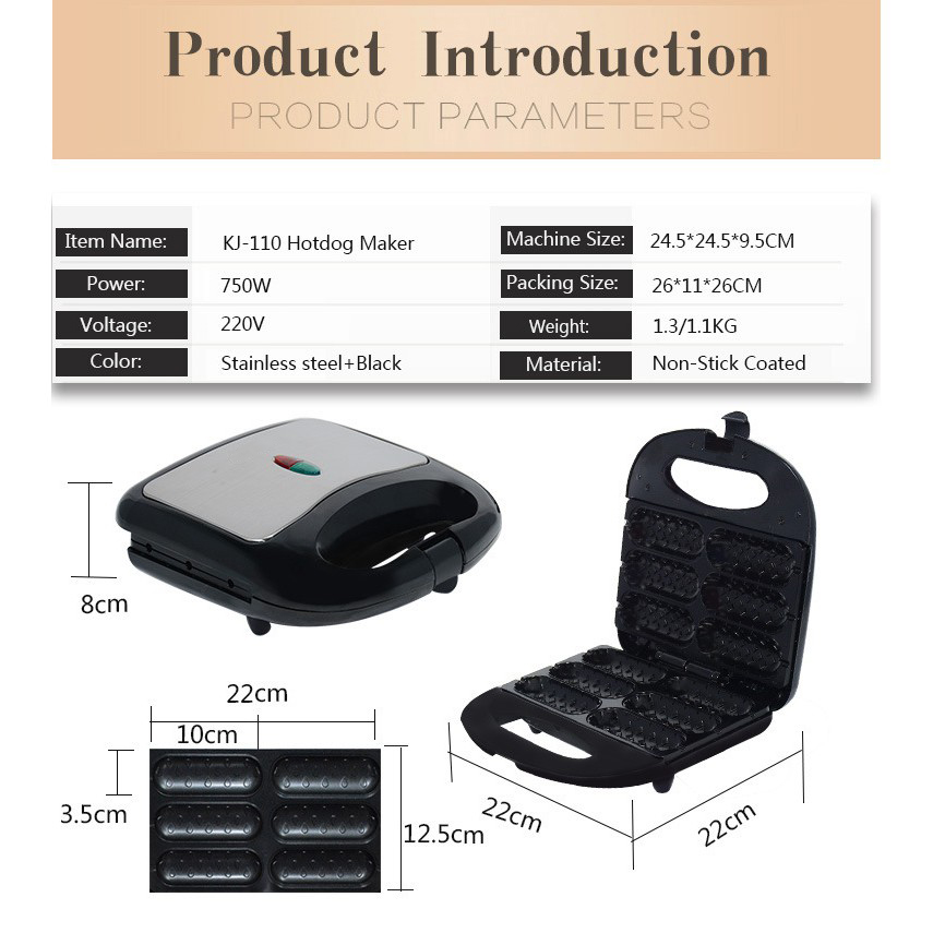 Máy Làm Bánh Nướng Xúc Xích, Hotdog S.K-110 750W Nguồn 220v