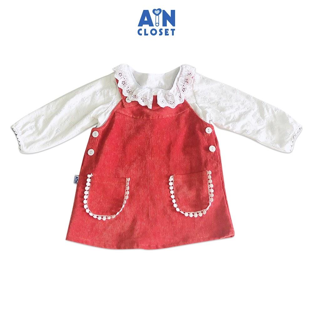Yếm bé gái Cam đất áo dài tay - AICDBG58KYFC - AIN Closet