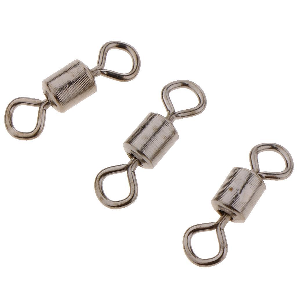 2-4pack 100pcs Fishing Barrel Bearing Rolling Swivel Solid Ring Connector Snap 8