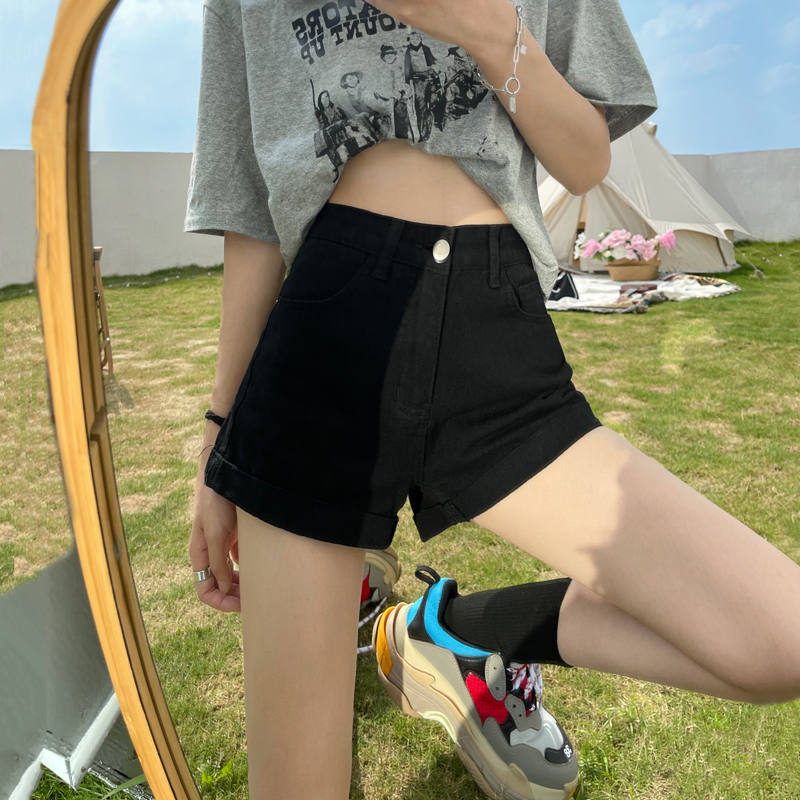 Quần đùi nữ, quần short nữ kaki basic hàn quốc màu đen size S M L SKUQ-09A