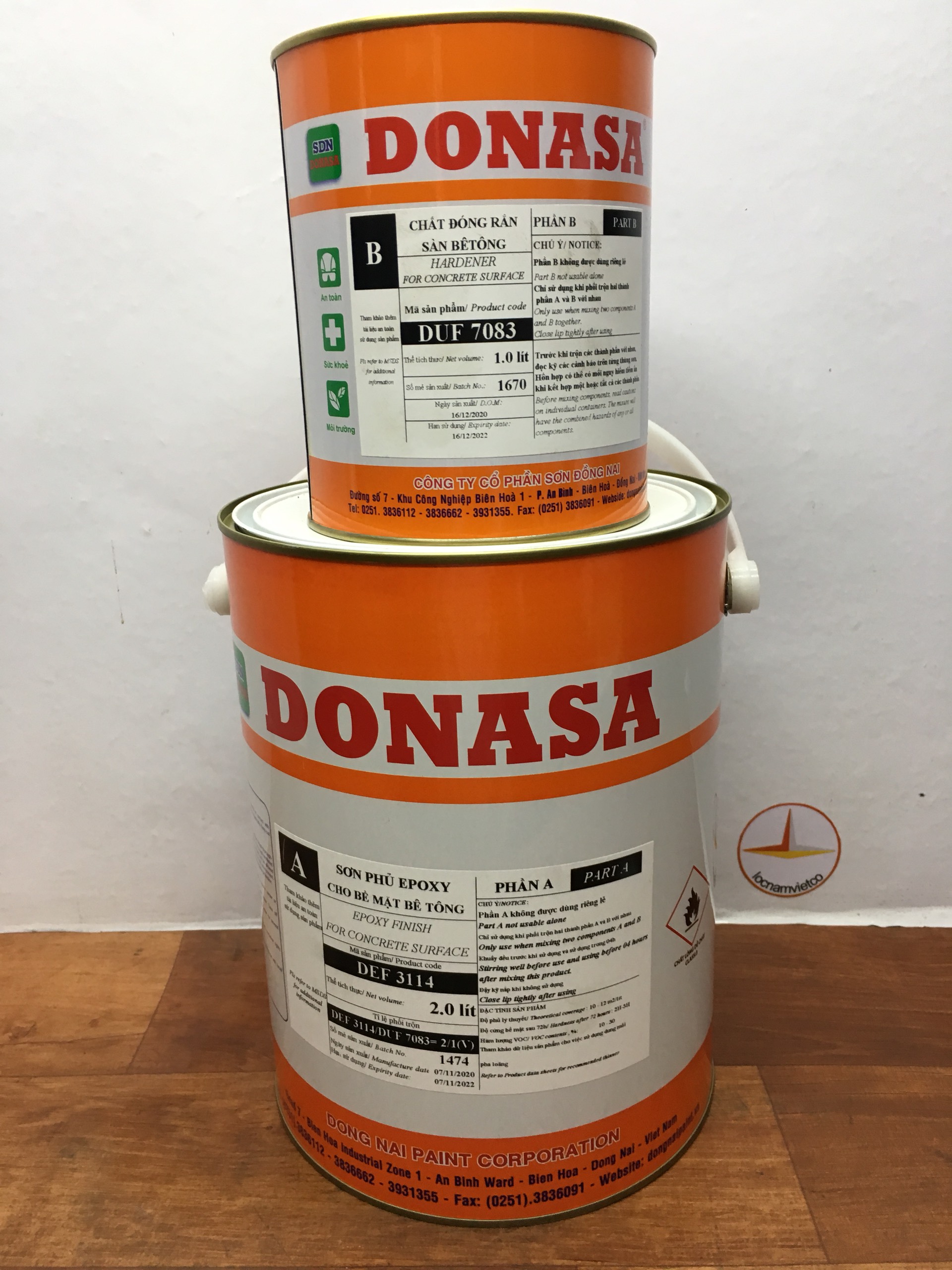 Sơn sàn bê tông Donasa /Floor coating Paint màu xám bạc DEF 3114 3L