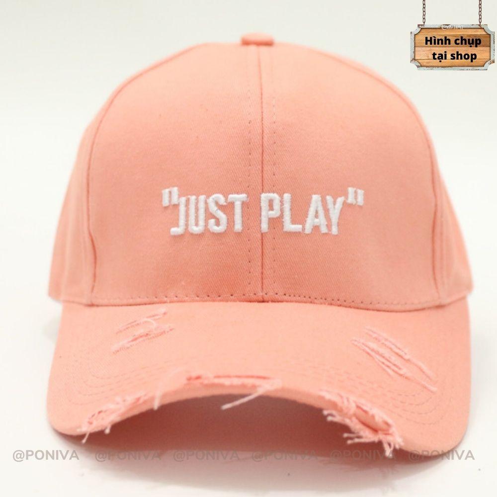 Mũ Lưỡi Trai ️ Nón Kết Thêu Chữ "JUST PLAY" Cực Ngầu Chất Kaki Cao Cấp Form Unisex Mẫu Hot Trend 2022