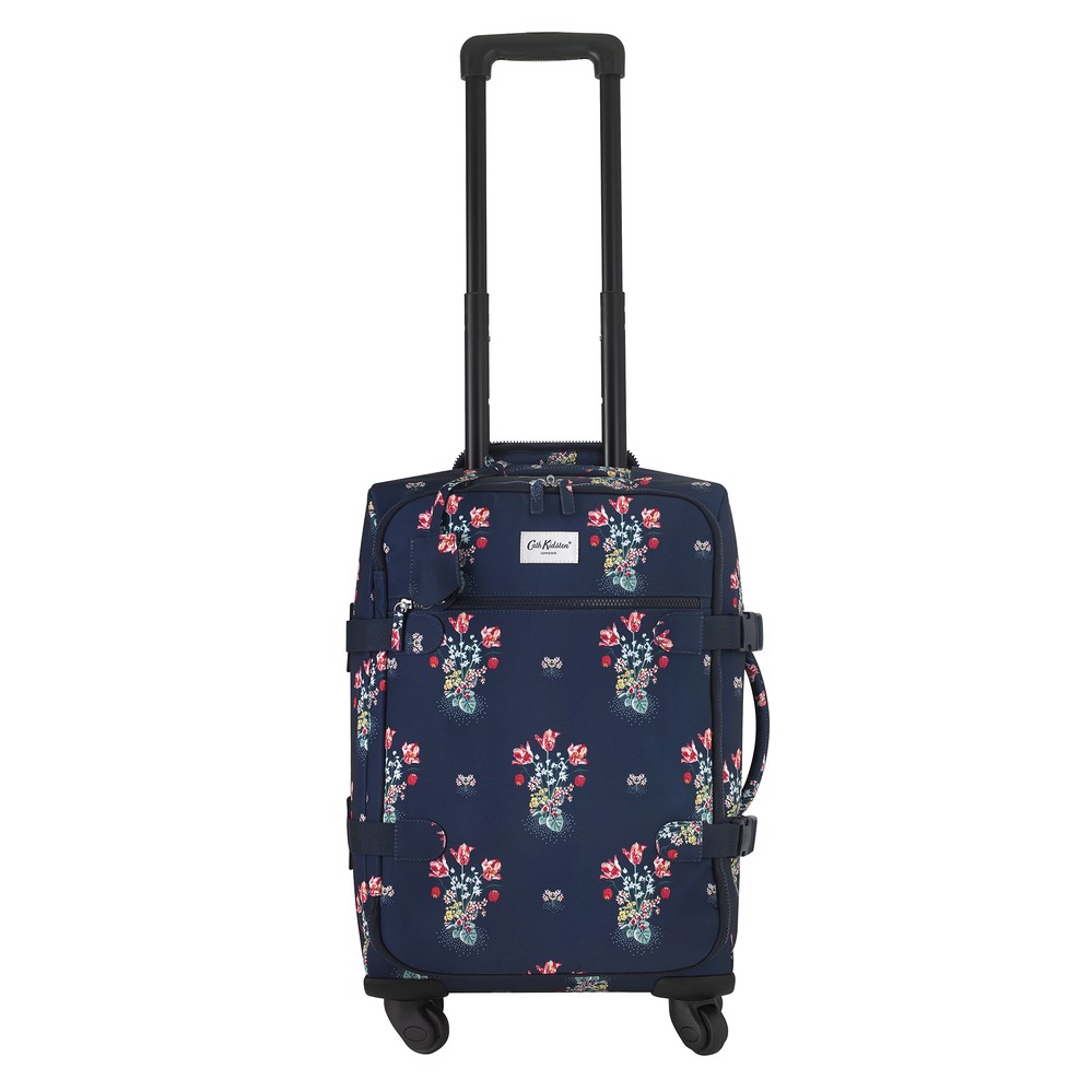 Va li/Four Wheel Small Suitcase Spot Bouquet - Navy - 1083385